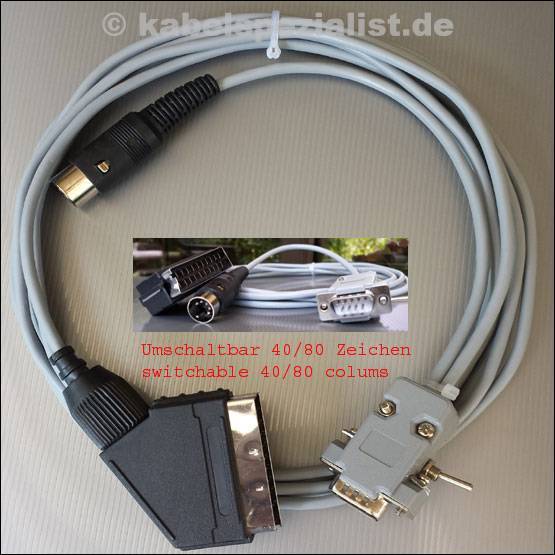 Commodore C128 / C128D Kabel an SCART 40/80 Zeichen
